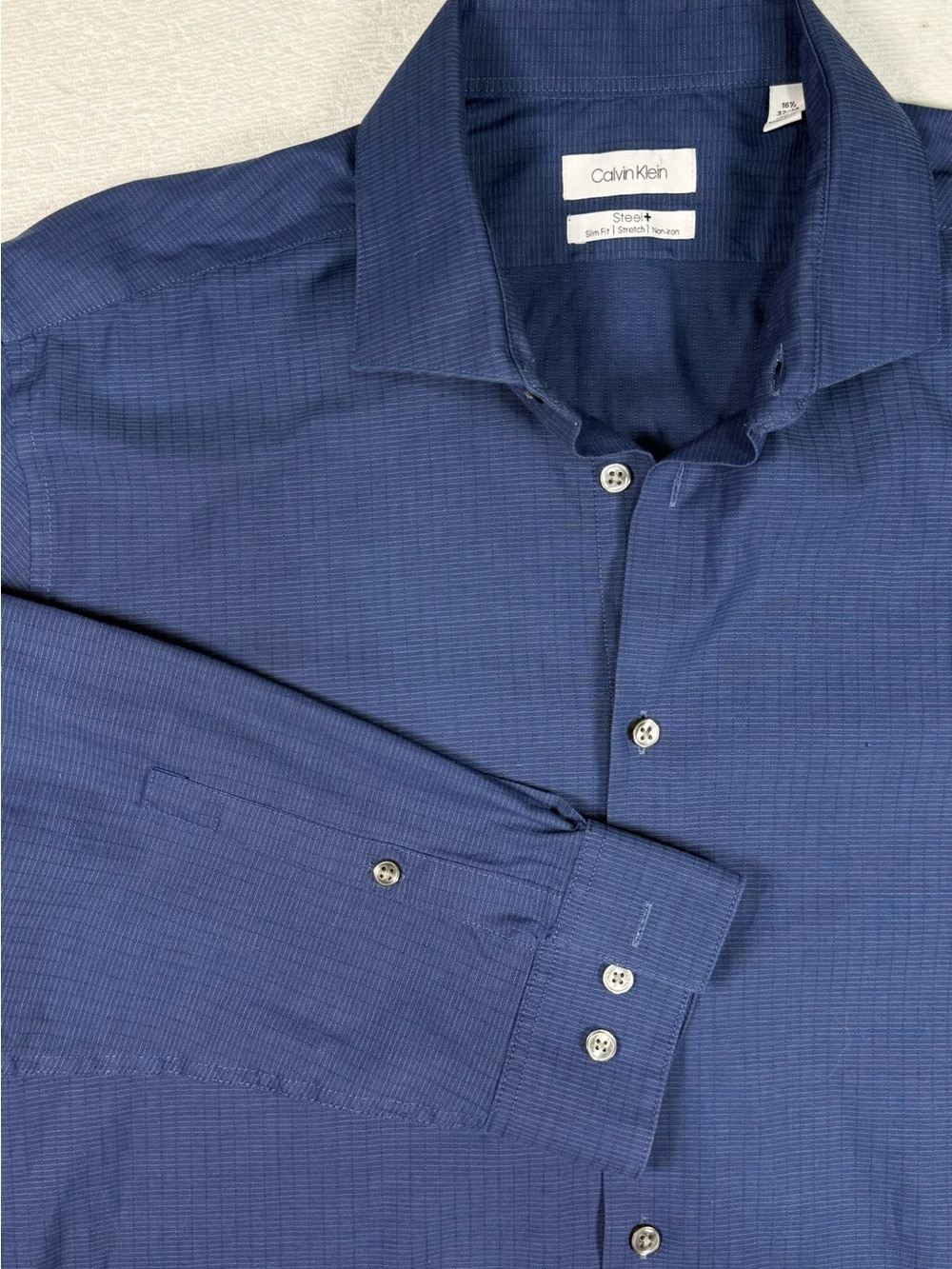 Calvin Klein Dark Navy Textured Dress Shirt